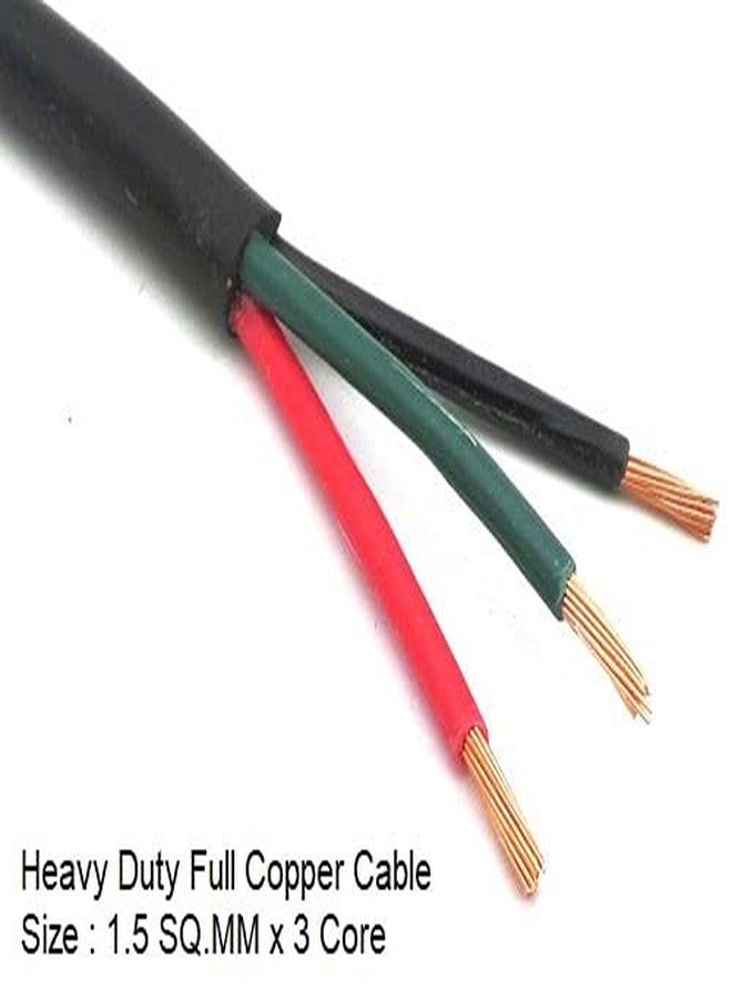 Hackensack Extension Board -Two 16A + 1(13A) Universal +1(6A) Socket Switch (16A) 25A MCB with Power Indicator (ABS) 5M Long 1.5 SQ.MM x 3 Core Heavy Duty Wire Cable with (15 Amp) 3 Pin Plug (White) - Image 5